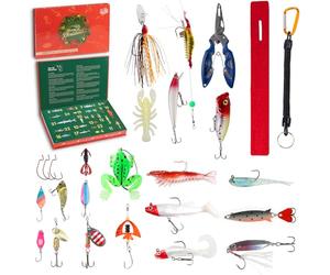 Calendrier De L'avent 2025 Homme,Calendrier De L'avent 2025 Peche Our Homme,Peche Coffret Cadeau De Noël Et Leurre Peche Matériel De Pêche Pour Jeunes Hommes Amateurs De Pêche