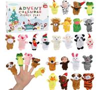 Calendrier de l'Avent 2025 Kinder 24 Peluche Miniature Marionnettes à Doigt Jeux de Doigts Enfants Noel JouetsNoël Cadeaux pour bébés Petits Enfants Garçons Filles