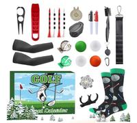 Calendrier de l'Avent 2025 | Kits d'outils de golf portables | Marqueurs de boules de t-shirts de collection de 24 jours | Accessoires de golf et décorations de vacances pour la famille et les amis