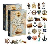 Calendrier de l'Avent 2025 « L'Âge des Grandes Découvertes » Édition Collector, 24 jours, avec décorations souvenirs sur le thème de l'aventure, pour les passionnés d'histoire (2pcs)