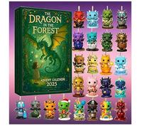 Calendrier de l'Avent 2025 Le dragon dans la forêt, calendrier de l'Avent 2025 amusant avec dragons, calendrier de l'Avent 24 jours de vacances de Noël avec pendentifs dragons uniques pour enfants