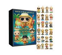 Calendrier de l'Avent 2025 Legends of Rock & Metal Ornements Calendrier de l'Avent 24 jours avec personnages musicaux emblématiques de collection, cadeaux pour les fans de rock et de métal (C)