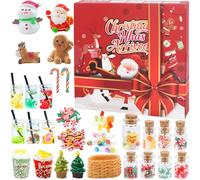 Calendrier de l'Avent 2025, Mini Bonbons De Noël Et Ensembles De Boissons, 1: 12 Miniatures Accessoires Maison de Poupee, pour Décoration de marché de Noël, Décor pour Maisons De Poupées