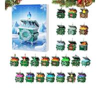 Calendrier de l'Avent 2025, ornement 2D en acrylique 2D, pendentif décoratif créatif pour sapin de Noël, voiture, rétroviseur, mur, fenêtre, maison