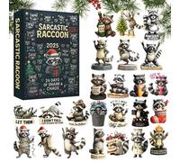 Calendrier de l'Avent 2025 - Pendentif de Collection 2D 24 Jours - Pendentif Mignon De Raton Laveur Pour Compte À Rebours Des Fêtes,Pour Adultes Collectionneurs Amateurs De Ratons Laveurs