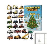 Calendrier de l'Avent 2025 | Pendentif de Noël en 2D,Compte à Rebours 24 Jours avec Pendentif Engins de Chantier Acrylique - pour Hommes Femmes Garçons Filles Adolescents Jeunes Époux