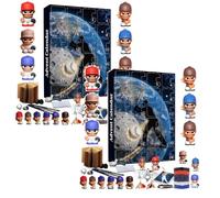 Calendrier de l'Avent 2025 pour adolescents et hommes, 3D, 24 jours, ensemble acrylique sur le thème du baseball, calendrier de l'Avent pour compter les jours jusqu'à Noël, pour les joueurs (Noir,2)