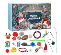 Calendrier de l'Avent 2025 pour chat | 24 jours de jouets pour chats | Calendrier saisonnier compte à rebours - Pour soulager l'ennui pendant les fêtes à la maison