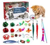 Calendrier de l'Avent 2025 pour chat, compte à rebours de Noël sur 24 jours, jouets interactifs assortis pour chatons d'intérieur, cadeaux vacances amusants pour animaux compagnie, temps d