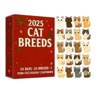 Calendrier de l'Avent 2025 pour chatons - Un calendrier de l'Avent de 24 jours avec décorations de chatons, un calendrier avec de pendentifs en forme de et des décorations de sapin de