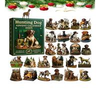 Calendrier de l'Avent 2025 pour chiens de chasse, 24 jours de surprises sur le thème de la chasse, ornements en acrylique avec compte à rebours exquis en 2D, coffret cadeau de vacances