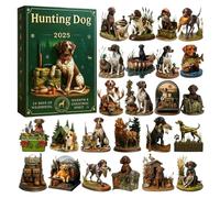 Calendrier de l'Avent 2025 pour chiens de chasse, ornement acrylique 2D sur le thème de la vie de chasse, calendrier de compte à rebours de Noël pour les amoureux des chien, décoration d'arbre de Noël