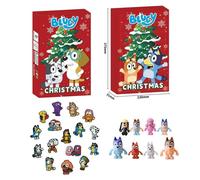 Calendrier de l'Avent 2025 pour Enfants, 24 Figurines Bluey, Calendrier de Noël Cadeau, (24 Styles Aléatoires)