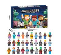 Calendrier de l'Avent 2025 pour Enfants, 24 Figurines miniatures Minecraft , Calendrier de Noël ,Modèle A(24 Styles Aléatoires)