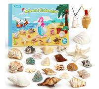 Calendrier de l'Avent 2025 pour Enfants, 24 Jours de Compte à Rebours de Noël, Calendrier de l'Avent Coquillages, Cadeaux de Noël pour Enfants de 6, 7, 8, 9, 10, 12 Ans, Garçons et Filles