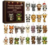 Calendrier de l'Avent 2025 pour enfants, calendrier de l'Avent 24 jours avec 24 ornements à suspendre en acrylique 2D à collectionner, pour la famille, les amis (grenouille)