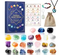 Calendrier de l'Avent 2025 pour enfants en cristal - Calendrier de Noël 24 jours avec pierres précieuses naturelles - Cadeaux de Noël scientifiques pour garçons, filles et amateurs de géologie