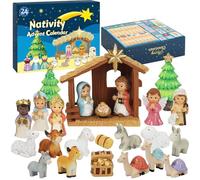 Calendrier de l'Avent 2025 pour enfants et adolescents, 24 jours ensemble de scènes de Noël, résine figurine compte à rebours de Noël, Calendrier du Enfants Cadeau de Fête de Noël