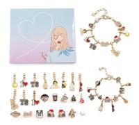 Calendrier de l'Avent 2025 pour filles et femmes, kit de fabrication de bijoux, colliers, bracelets - Cadeau de Noël pour fille, petite amie, épouse, maman (Style D)