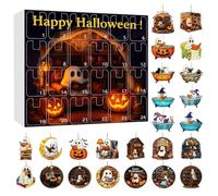 Calendrier de l'Avent 2025 pour Halloween, 24 jours de lecture, compte à rebours fantôme, décorations d'Halloween en acrylique 2D pour intérieur, maison hantée, cheminée, décoration d'Halloween à