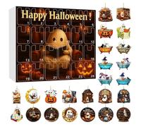 Calendrier de l'Avent 2025 pour Halloween, 24 jours de lecture, compte à rebours fantôme, décorations d'Halloween en acrylique 2D pour intérieur, maison hantée, cheminée, décoration d'Halloween à