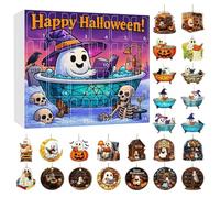 Calendrier de l'Avent 2025 pour Halloween, 24 jours de lecture, compte à rebours fantôme, décorations d'Halloween en acrylique 2D pour intérieur, maison hantée, cheminée, décoration d'Halloween à