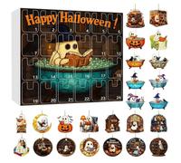 Calendrier de l'Avent 2025 pour Halloween, 24 jours de lecture, compte à rebours fantôme, décorations d'Halloween en acrylique 2D pour intérieur, maison hantée, cheminée, décoration d'Halloween à