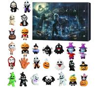 Calendrier de l'Avent 2025 pour Halloween - Calendrier de Noël sur 24 jours avec poupée effrayante surprise - Figurines d'horreur amusantes d'Halloween - Figurines de collection effrayantes - Cadeau