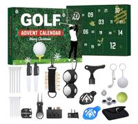 Calendrier de l'Avent 2025 pour homme, adolescent, garçon, calendrier de Noël de 24 jours avec tee de golf et balle, marqueur de balle, outil de réparation de divot, cadeau de golf pour mari, petit