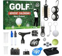 Calendrier de l'Avent 2025 pour homme, calendrier de Noël de 24 jours avec accessoires de golf, y compris balles, marqueur de balle, cadeaux de vacances de Noël pour père, mari ou petit ami