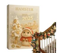 Calendrier de l'Avent 2025 pour Noël, hamster, 24 jours, décoration en acrylique 2D, décoration de sapin de Noël pour hamster, calendrier de compte à rebours, pour la maison, la famille, les adultes