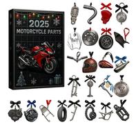 Calendrier de l'Avent 2025 pour pièces de moto, 24 jours en acrylique, outils de moto, ornements de Noël, calendrier de l'Avent mini pièces de motocross, pendentif outil de motard, décorations d'arbre