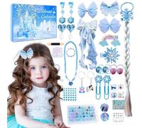 Calendrier de L'avent 2025 Princesse Fille- 24 Jours Cadeaux Surprise Cadeau de Compte à Rebours Noël avec Princesse Accessoires Cheveux Calendrier de l'Avent pour Enfants 3-12 Ans Cadeaux Noël Idéal