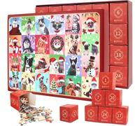 Calendrier de l'Avent 2025 Puzzle, Puzzle de l'Avent en 24 Boîtes de 1008 Pièces, Compte à Rebours pour Cadeaux de Noël, Chiens et Chats Idee, Cadeau de Décoration de Noël pour Adultes et Enfants
