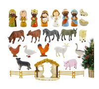 Calendrier de l'Avent 2025 - Scène de naissance avec mini figurines | Calendrier de compte à rebours pour Noël, décoration de maison, église, bureau, et cadeau