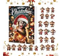 Calendrier De L'avent 2025 Singe Ornements De Sapin - 24 Pièces Décorations Arbre de Noël Compte à Rebours | Décoration pour Voiture Bureau Chambre Fêtes Anniversaire