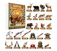 Calendrier de l'Avent 2025 sur le Thème de la Chasse, 24 Jours Mini-Ornements en Acrylique 2D à Suspendre, Compte à Rebours de Noël pour les Chasseurs, les Campeurs et les Amoureux de la Nature