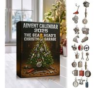 Calendrier de L'avent 2025 The Gearhead's Christmas Garage, 24 Jours de Cadeaux de Pièces Et D'outils pour Mini-voitures, Compte À Rebours Automobile pour les Mécaniciens Et les Amateurs de Voitures