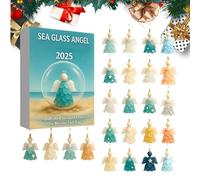 Calendrier de l'Avent 2025 - Verre de mer - Décoration 2D en acrylique - Compte à rebours de Noël - Pour Noël, maison, voiture, rétroviseur mural, fenêtre, porte, adultes et enfants