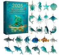 Calendrier de l'Avent 2025 Vie Marine 24 Figurines(3) | 24 figurines uniques, thème vie marine, compte à rebours festif, décoration intérieure, pour idéal enfants