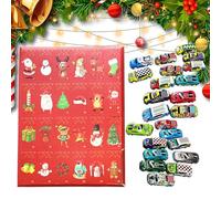 Calendrier de l'Avent 2025 - Voiture de train - 24 jours - Jouet de voiture - Pour collectionneurs de salon, chambre à coucher, activité familiale, fête