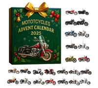 Calendrier de l'Avent 2025 - Voitures classiques et motos - Décorations de sapin de Noël en acrylique 2D - Compte à rebours de 24 jours - Idée cadeau pour adultes et enfants (D)