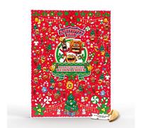 Calendrier de l'Avent 2025 XXL avec 24 biscuits porte-bonheur et blagues plates - Goût caramel, vanille et mangue - Biscuits porte-bonheur emballés individuellement - Calendrier de Noël amusant pour