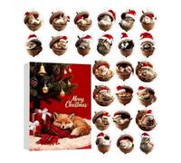 Calendrier de l'Avent 2026 2026 2D 24 Jours Figurines Mignonnes Animal | 24 Jours De Noël Compte À Rebours Décor Pour Filles Garçons Femmes Adultes Déco Maison Mur Arbre Fenêtre