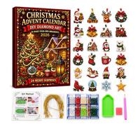 Calendrier de l'Avent 2026, 24 décorations de Noël，árbol de Navidad | Ouvrez un projet par jour et créez 24 décorations en diamant étincelantes pour votre sapin de Noël, cadeaux et décoration de