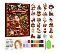 Calendrier de l'Avent 2026, 24 décorations de Noël，Santa B | Ouvrez un projet par jour et créez 24 décorations en diamant étincelantes pour votre sapin de Noël, cadeaux et décoration de