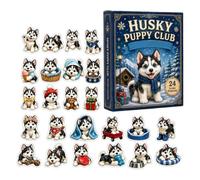 Calendrier de l'Avent 2026-24 jours en acrylique 2D - Multicolore | Calendrier de l'Avent pour chiots - 24 pendentifs plats en acrylique 2D - Parfait pour sapin de Noël et rétroviseur - Pour
