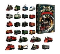 Calendrier de l'Avent 2026 2D 24 jours en acrylique Motif train de l'Avent | 24 jours de décorations de Noël pour enfants, adolescents, adultes, maison, bureau, voiture, fête d'hiver, vacances