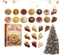 Calendrier de l'Avent 2026 2D plat avec pendentif mini dessert | Mini dessert en acrylique à collectionner pour adultes, enfants, vacances, anniversaire, cheminée, mur