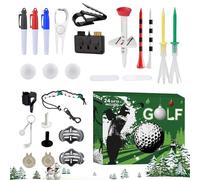 Calendrier de l'Avent 2026 - 38 x 33 cm - 24 jours de golf - Compte à rebours - Cadeau souvenir de pour homme, papa et mari - Comprend des marqueurs de balle - Outils verts